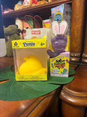 Peeps Yellow Chick Squishy and Scented Sour Patch Kids Bunny Squishy